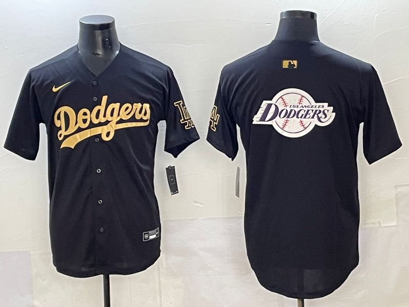 Men Los Angeles Dodgers Blank Black Gold Nike MLB Jersey style 0023->los angeles dodgers->MLB Jersey